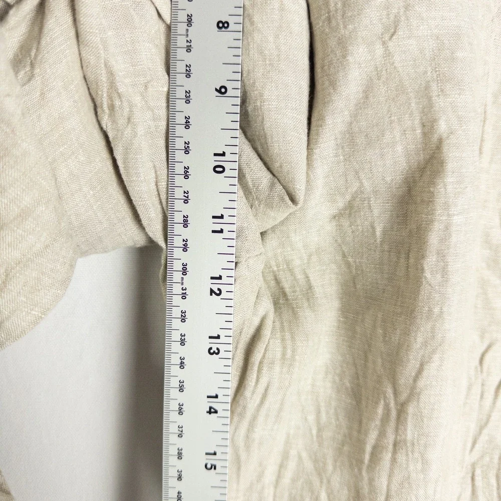 Quince 100% Linen Tapered Pants Womens XL Oatmeal Tan Coastal Minimalist